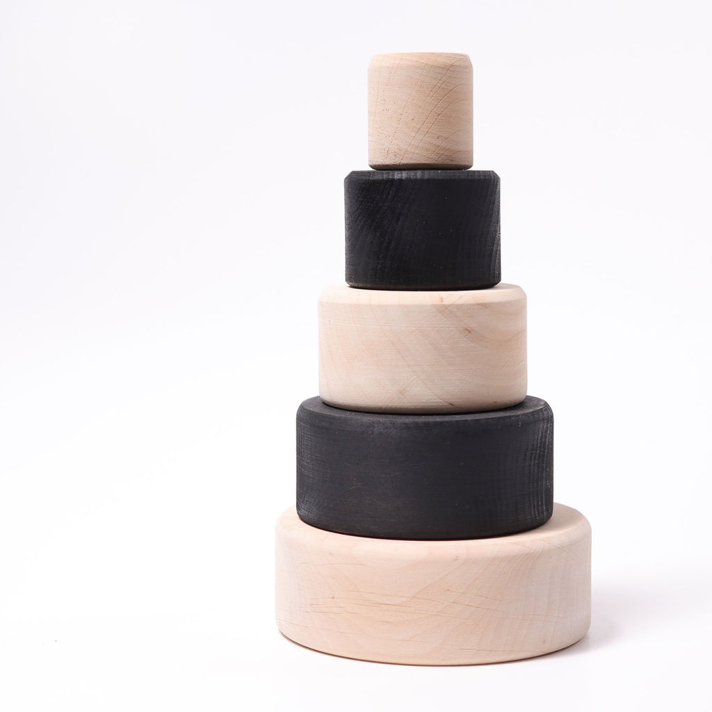 Grimm's Set of Monochrome Stacking Bowls - Grimm's Spiel and Holz Design - The Creative Toy Shop