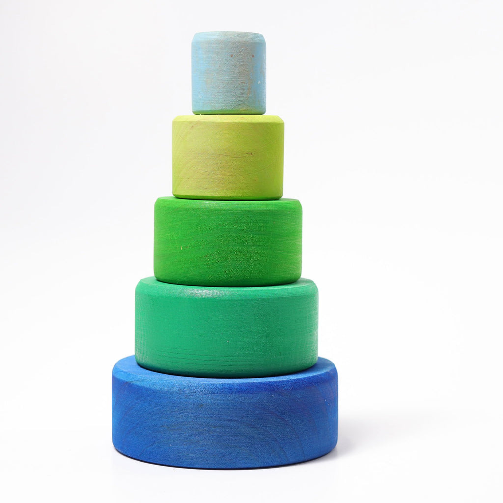 Grimm's Set of Ocean Coloured Stacking Bowls - Grimm's Spiel and Holz Design - The Creative Toy Shop