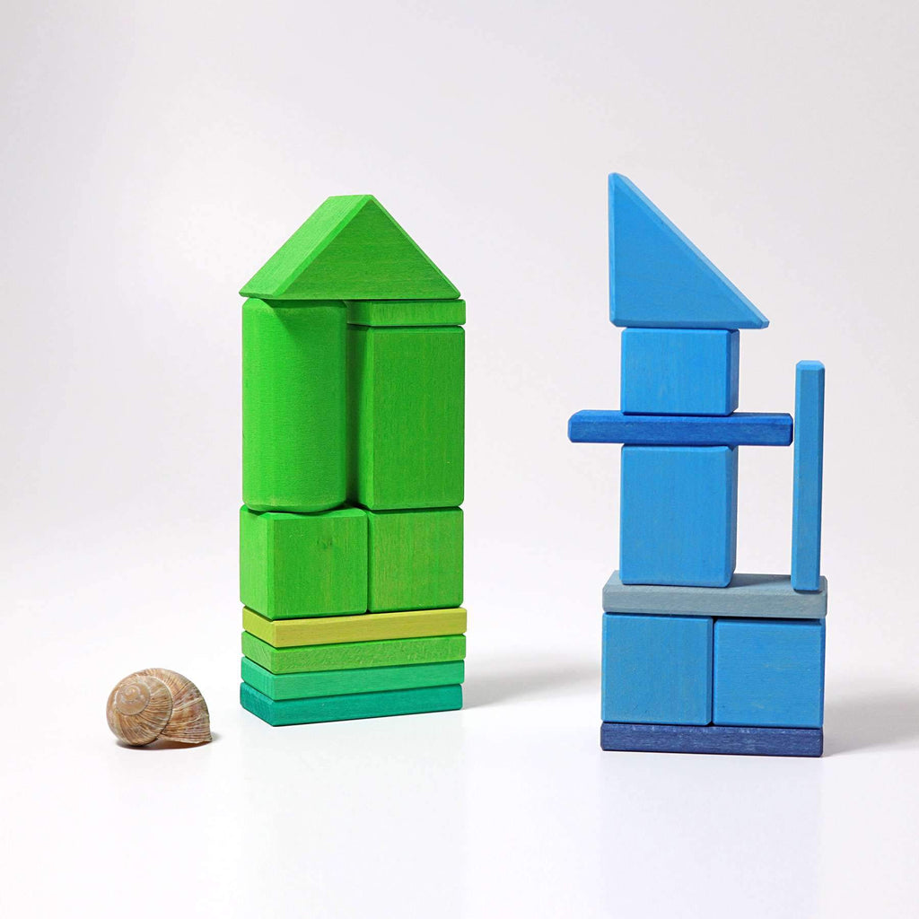 Grimm's Shape and Colour Building Set - Grimm's Spiel and Holz Design - The Creative Toy Shop
