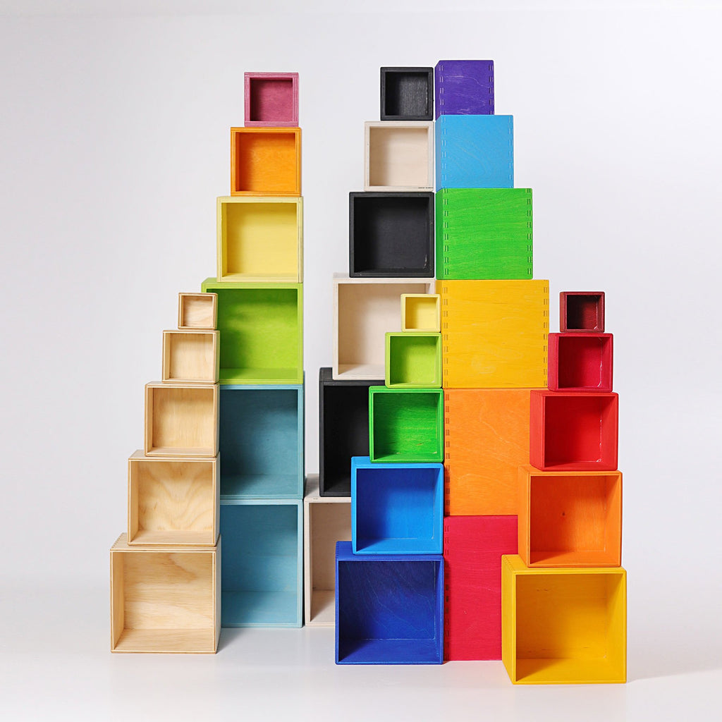 Grimm's Small Stacking Boxes -Blue - Grimm's Spiel and Holz Design - The Creative Toy Shop