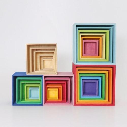 Grimm's - Small Stacking Boxes - Lollipop-Grimm's Spiel and Holz Design-The Creative Toy Shop