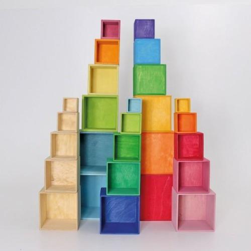 Grimm's - Small Stacking Boxes - Lollipop-Grimm's Spiel and Holz Design-The Creative Toy Shop