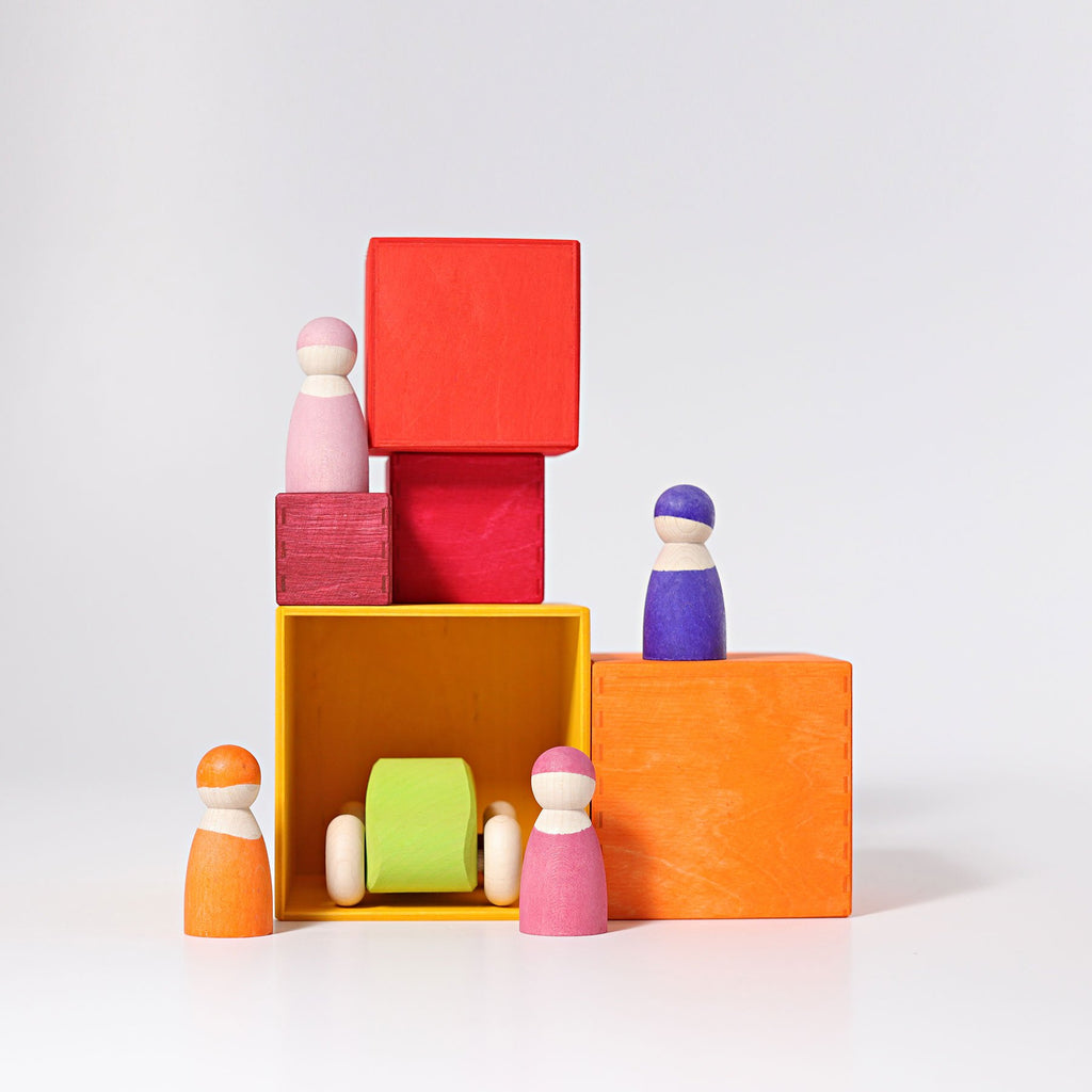 Grimm's Small Stacking Boxes - Yellow - Grimm's Spiel and Holz Design - The Creative Toy Shop