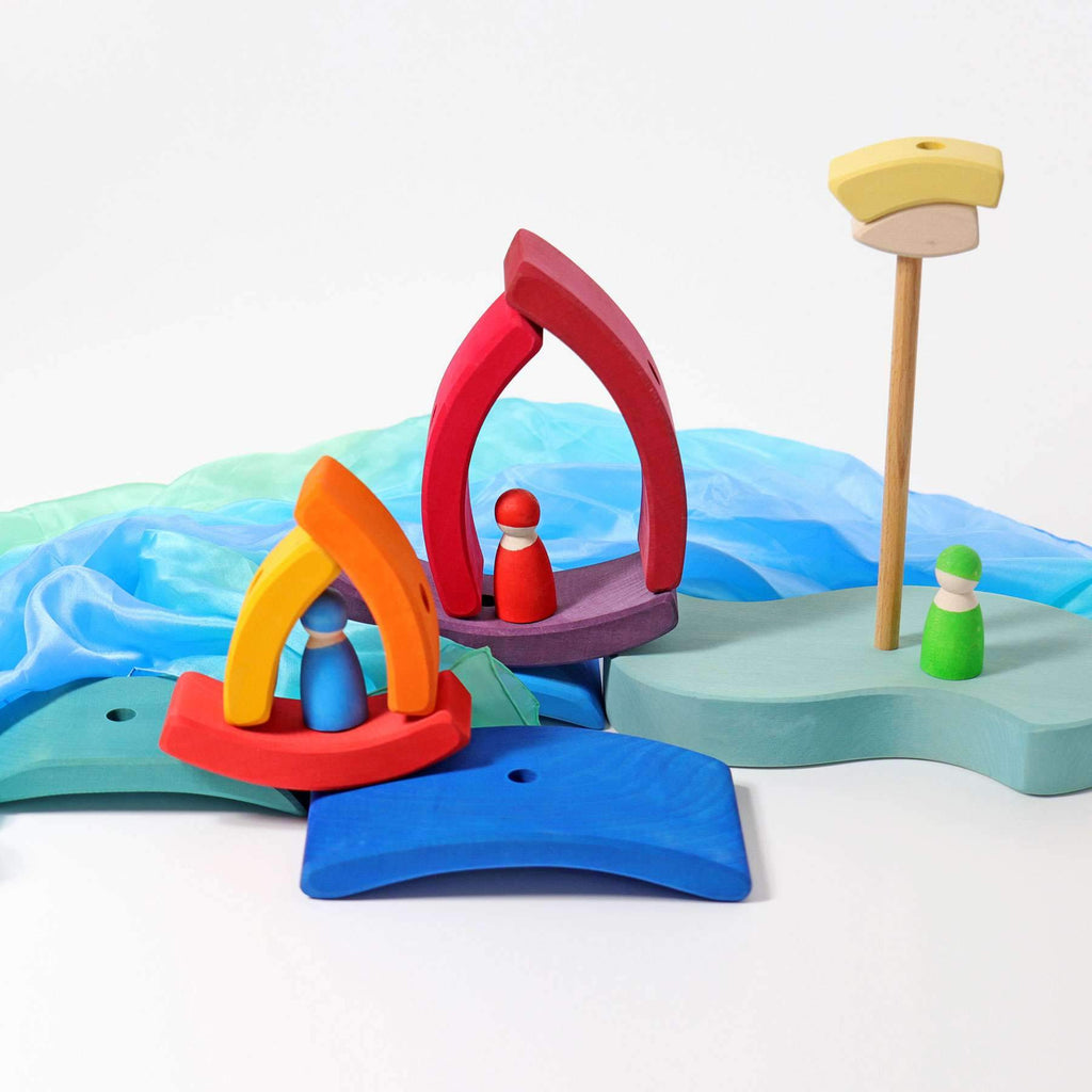 Grimm's Stacking Boat - Grimm's Spiel and Holz Design - The Creative Toy Shop