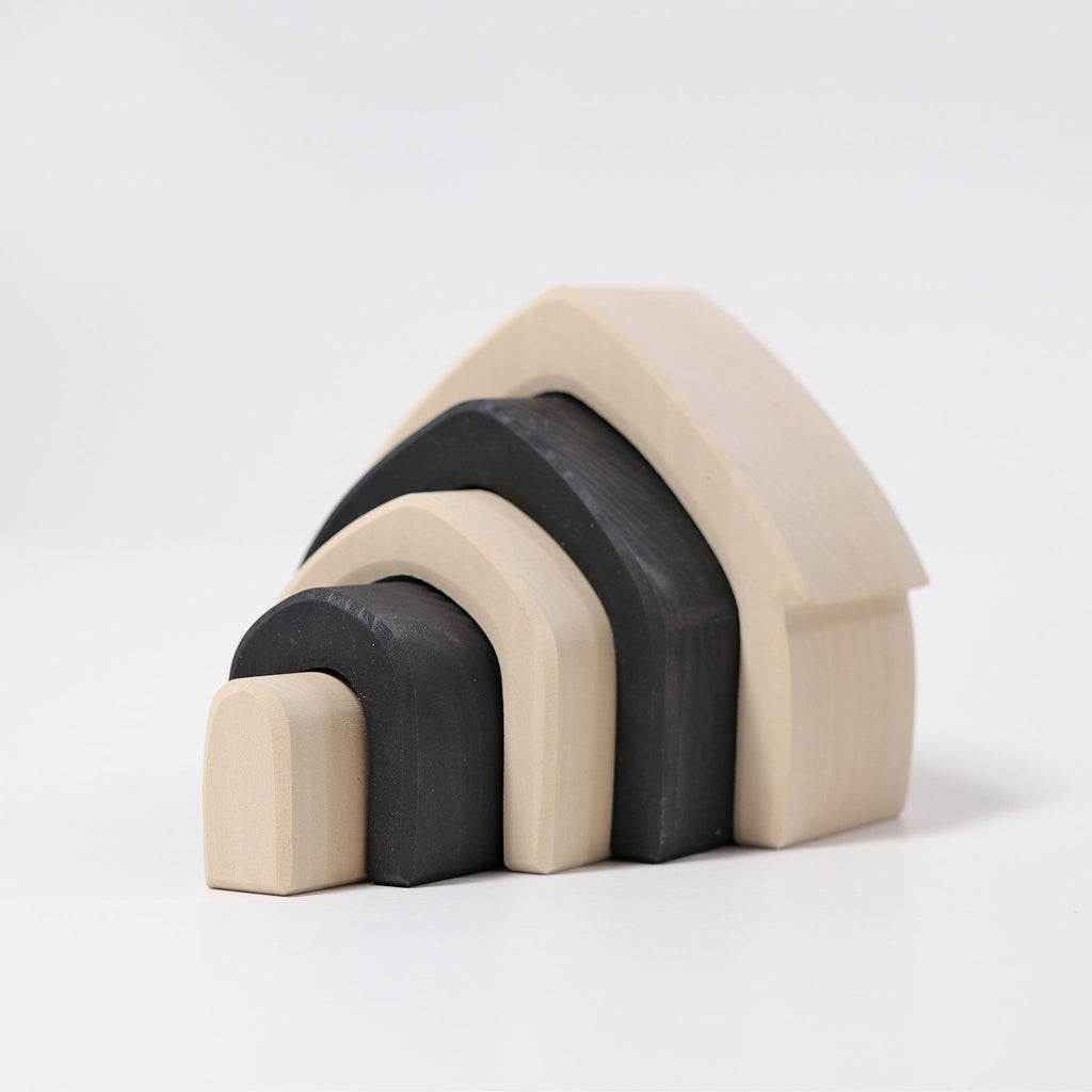 Grimm's Stacking House - Monochrome - Grimm's Spiel and Holz Design - The Creative Toy Shop