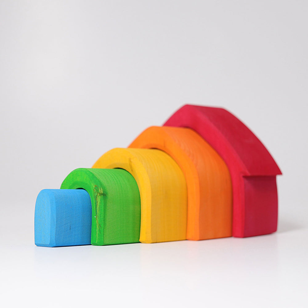 Grimm's Stacking House - Rainbow - Grimm's Spiel and Holz Design - The Creative Toy Shop