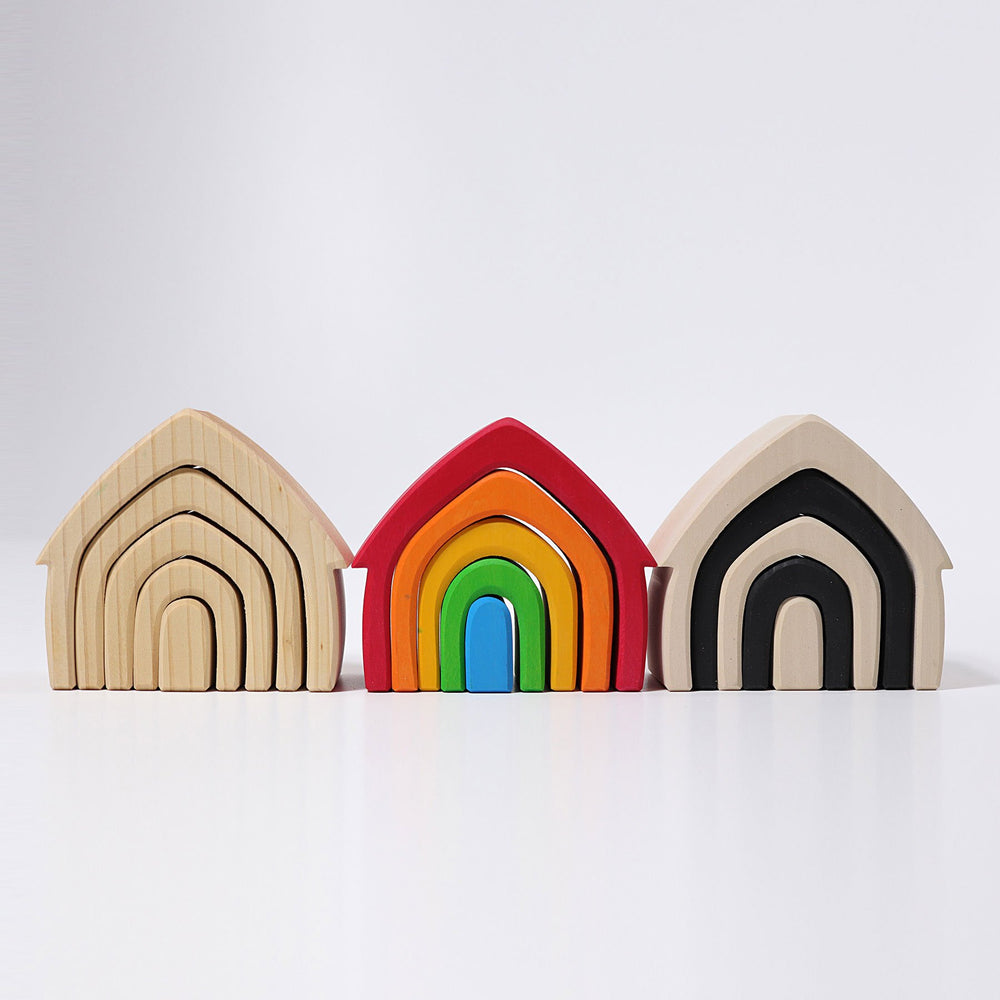Grimm's Stacking House - Rainbow - Grimm's Spiel and Holz Design - The Creative Toy Shop