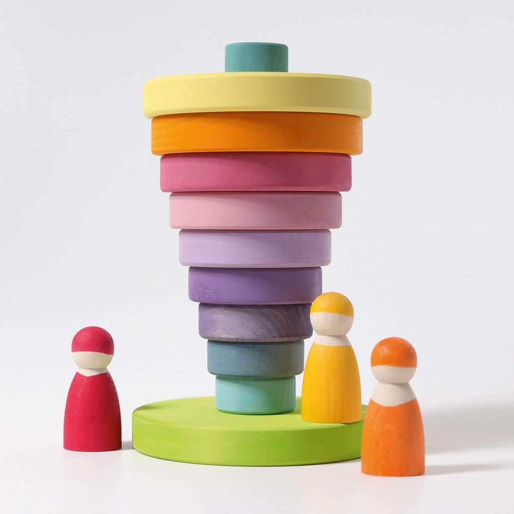 Grimm's Stacking Tower - Pastel - Grimm's Spiel and Holz Design - The Creative Toy Shop
