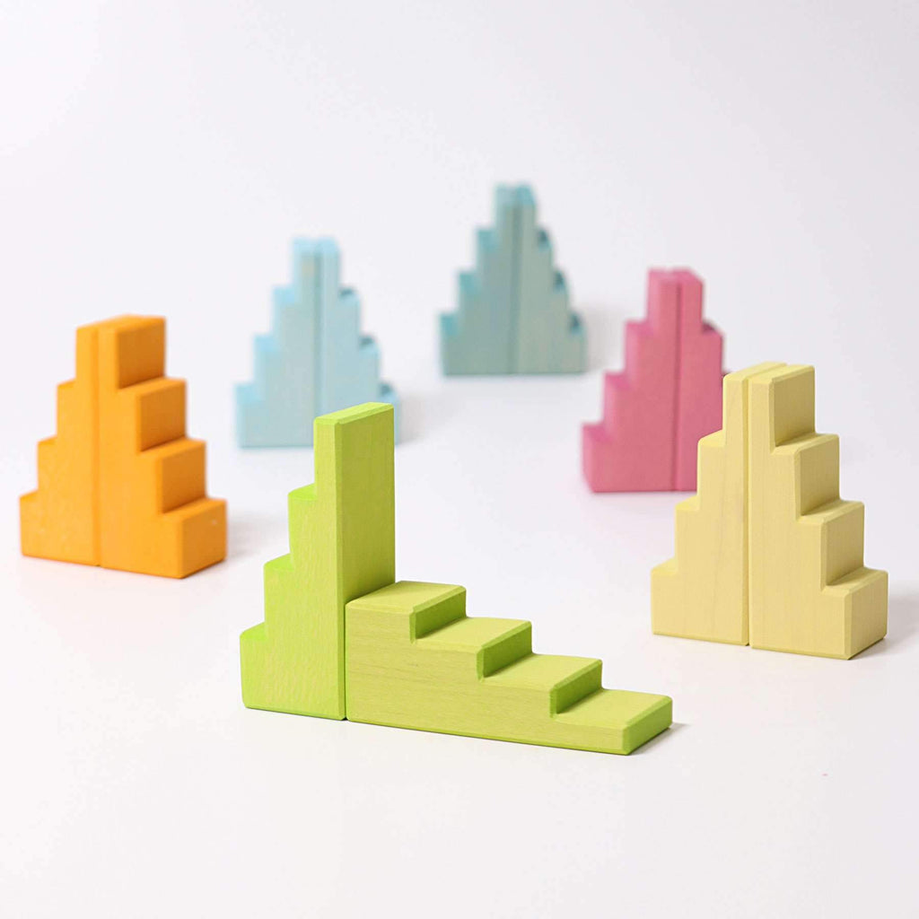 Grimm's Stepped Roofs - Pastel - New 2019 - Grimm's Spiel and Holz Design - The Creative Toy Shop