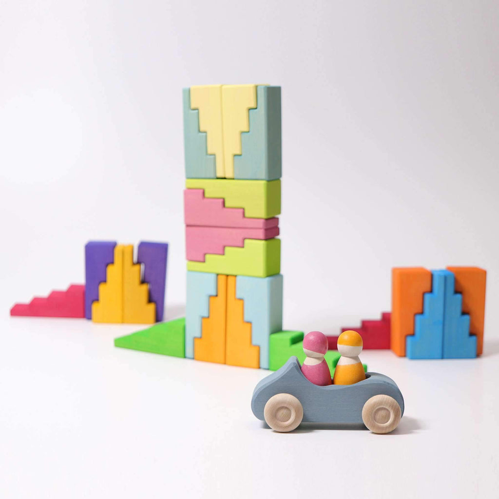 Grimm's Stepped Roofs - Rainbow - New 2019 - Grimm's Spiel and Holz Design - The Creative Toy Shop