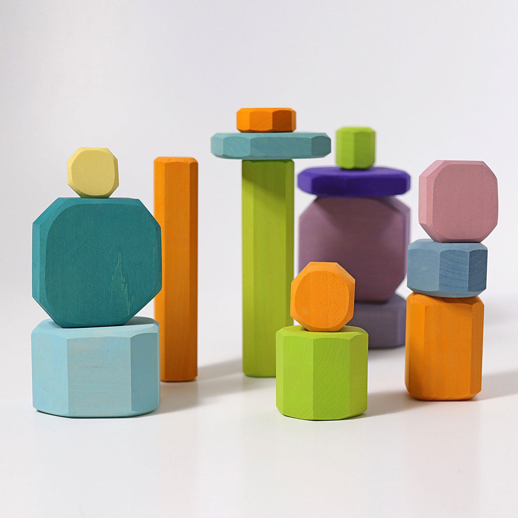Grimm's Wooden Blocks - Colour Tree Slices - Grimm's Spiel and Holz Design - The Creative Toy Shop