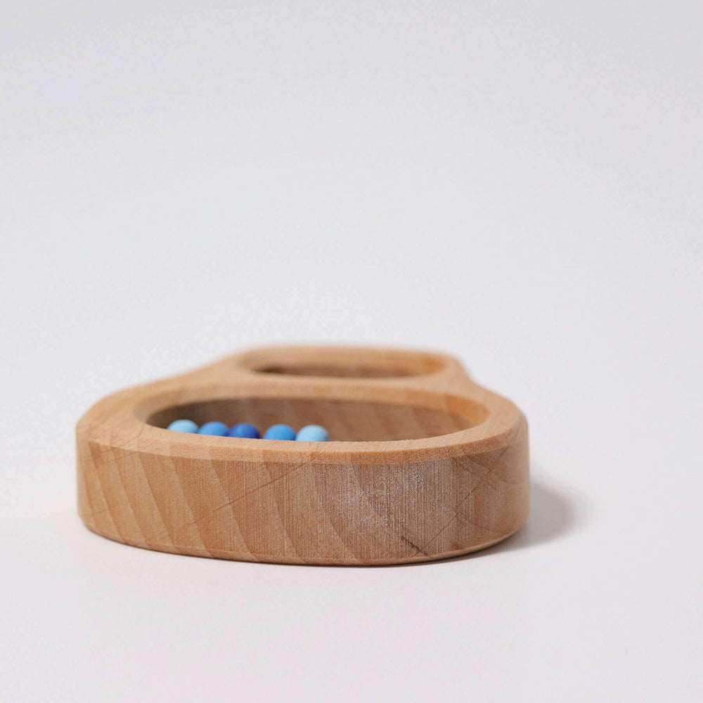 Grimm's Wooden Rattle with Blue Rings - Grimm's Spiel and Holz Design - The Creative Toy Shop