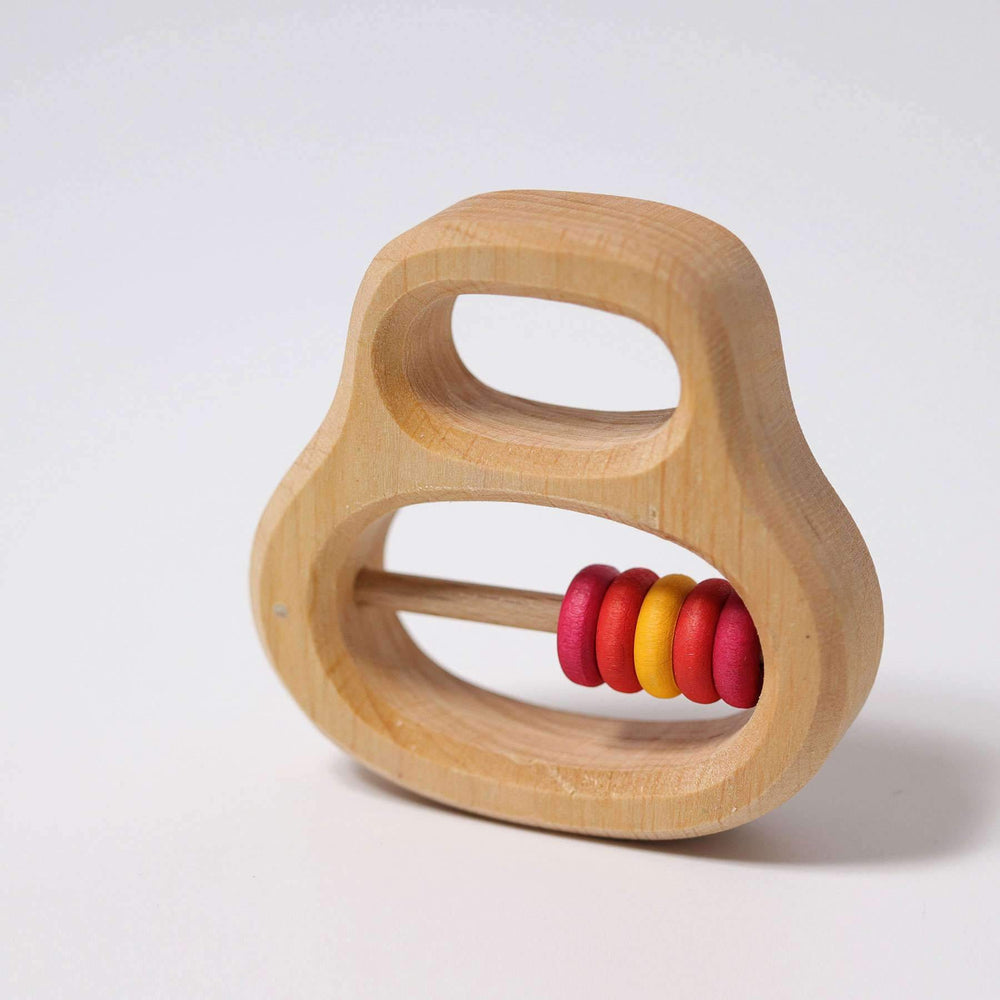 Grimm's Wooden Rattle with Red Rings - Grimm's Spiel and Holz Design - The Creative Toy Shop