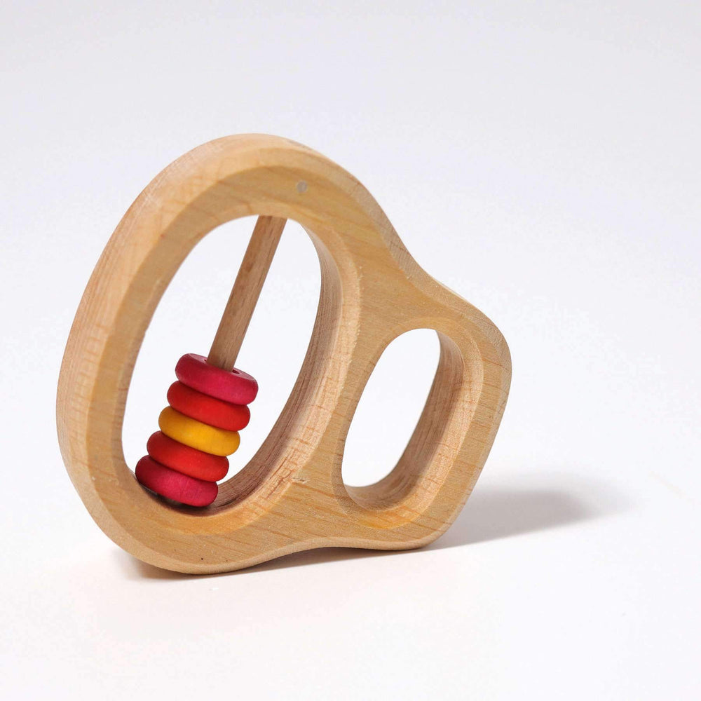 Grimm's Wooden Rattle with Red Rings - Grimm's Spiel and Holz Design - The Creative Toy Shop
