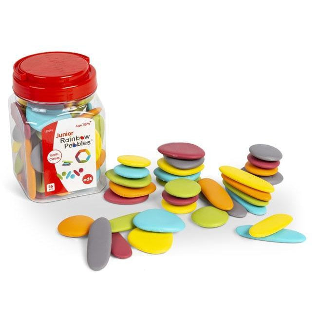 Junior Rainbow Pebbles Jar of 36 Earth Tones - Edx Education - The Creative Toy Shop