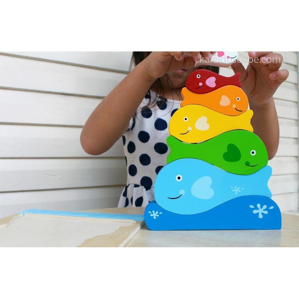 Kiddie Connect Wooden Fish Stacker Puzzle - Kiddie Connect - The Creative Toy Shop