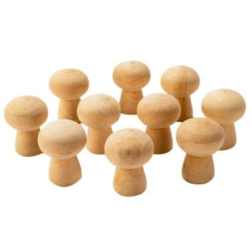 Loose Parts Play - Individual Wooden Mushrooms - The Creative Toy Shop - The Creative Toy Shop
