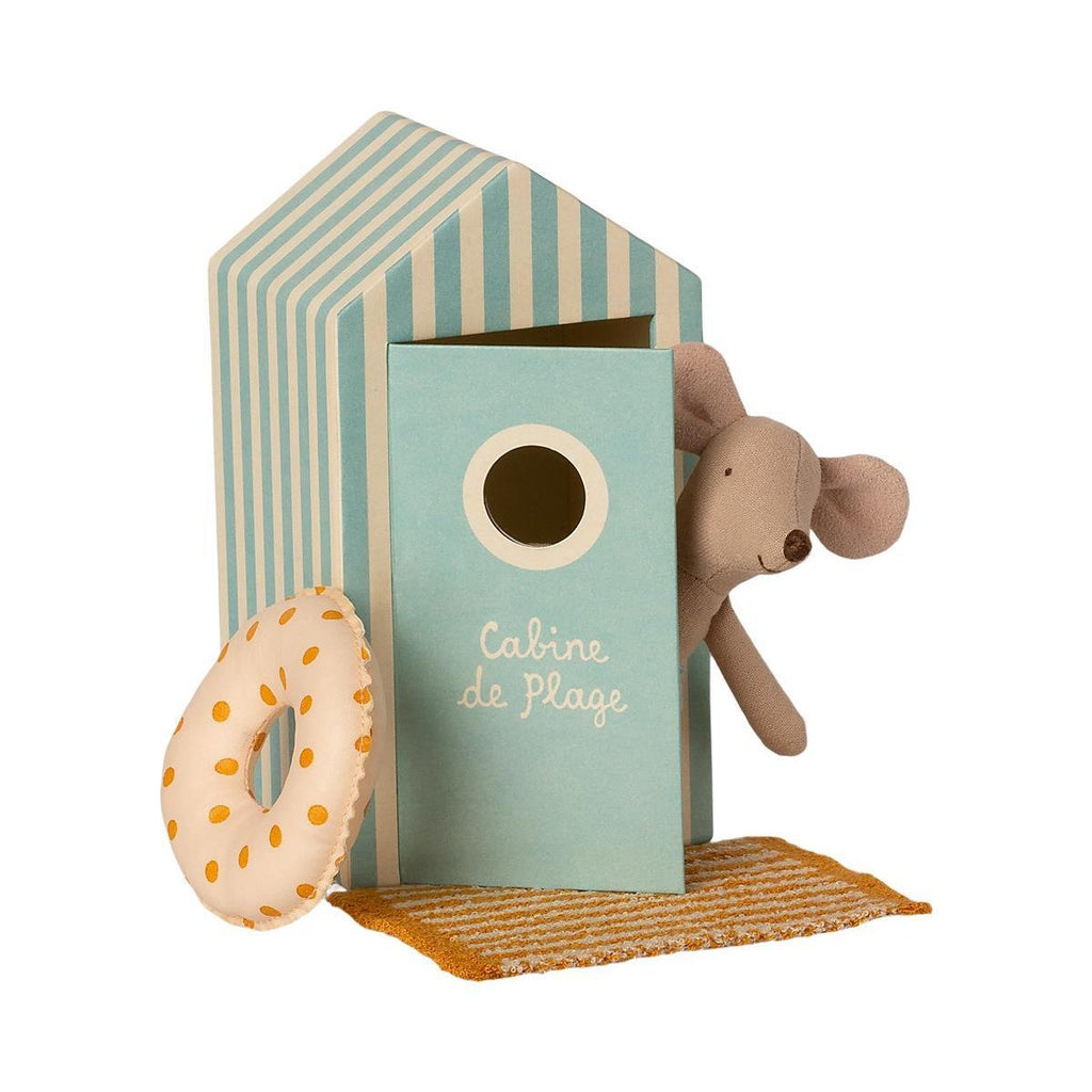 Maileg - Beach Mouse Little Brother in Cabin-Maileg-The Creative Toy Shop