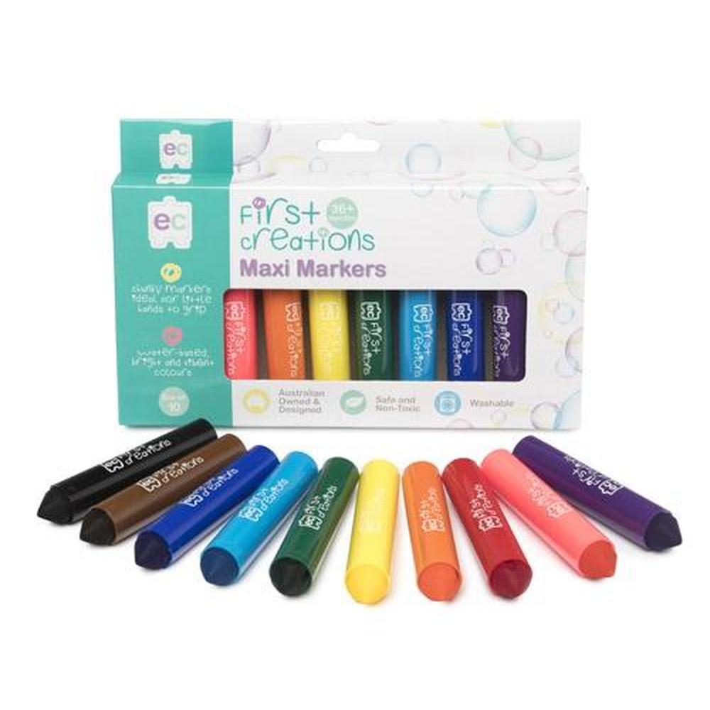 Maxi Markers Box of 10 - Educational Colours - The Creative Toy Shop