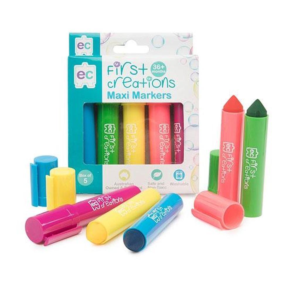 Maxi Markers Box of 5 - Educational Colours - The Creative Toy Shop