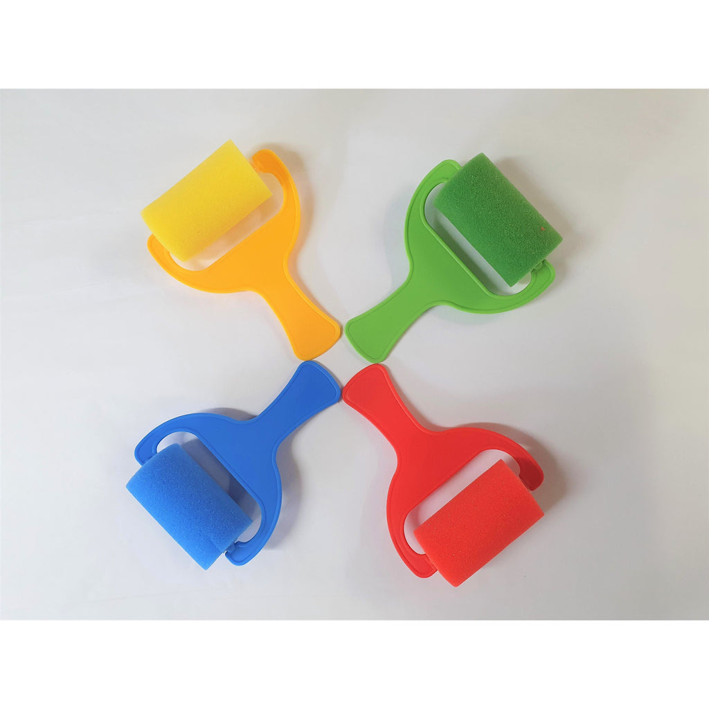 Rainbow Sponge Paint Rollers (Set of 4)-Educational Colours-The Creative Toy Shop