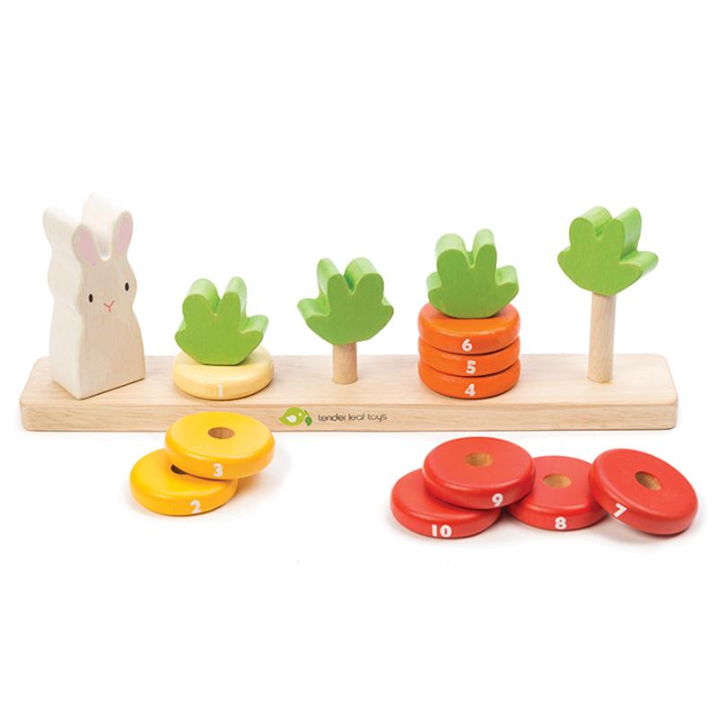 Tender Leaf Counting Carrots Wooden Stacker - Tender Leaf Toys - The Creative Toy Shop