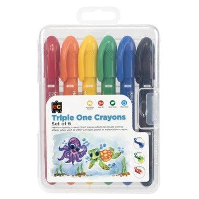 Easi-Grip - Triple One Crayons (Set of 6)