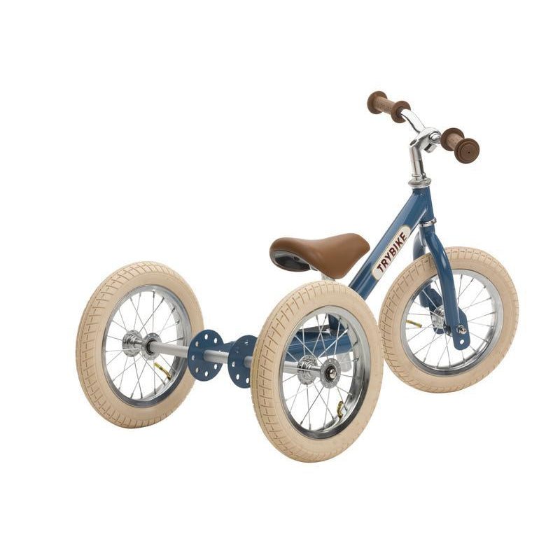 Trybike Steel Blue Vintage Chrome Parts & Creme Tyres - Trybike - The Creative Toy Shop