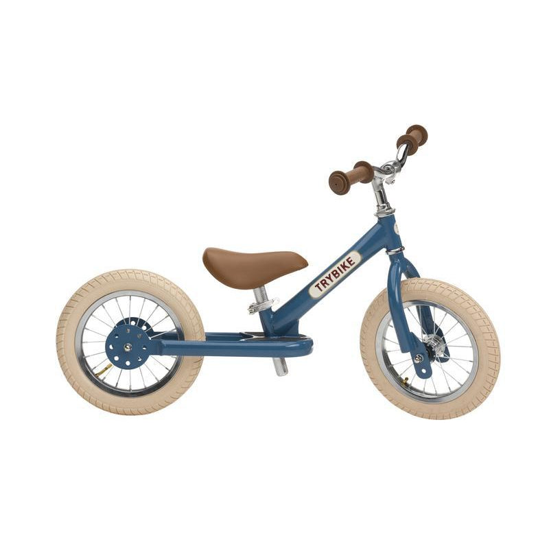 Trybike Steel Blue Vintage Chrome Parts & Creme Tyres - Trybike - The Creative Toy Shop