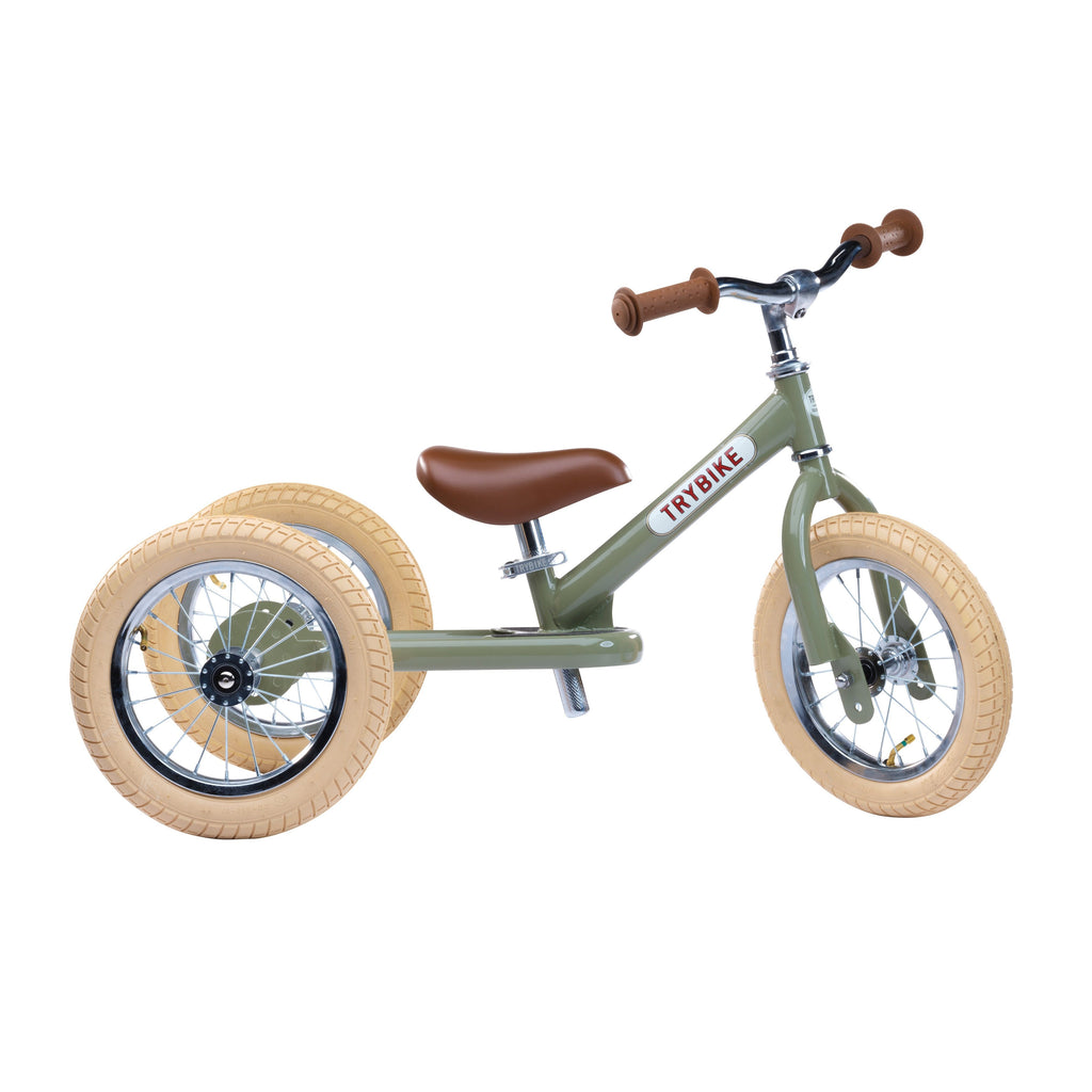 Trybike Steel Green Vintage Chrome Parts & Creme Tyres - Trybike - The Creative Toy Shop
