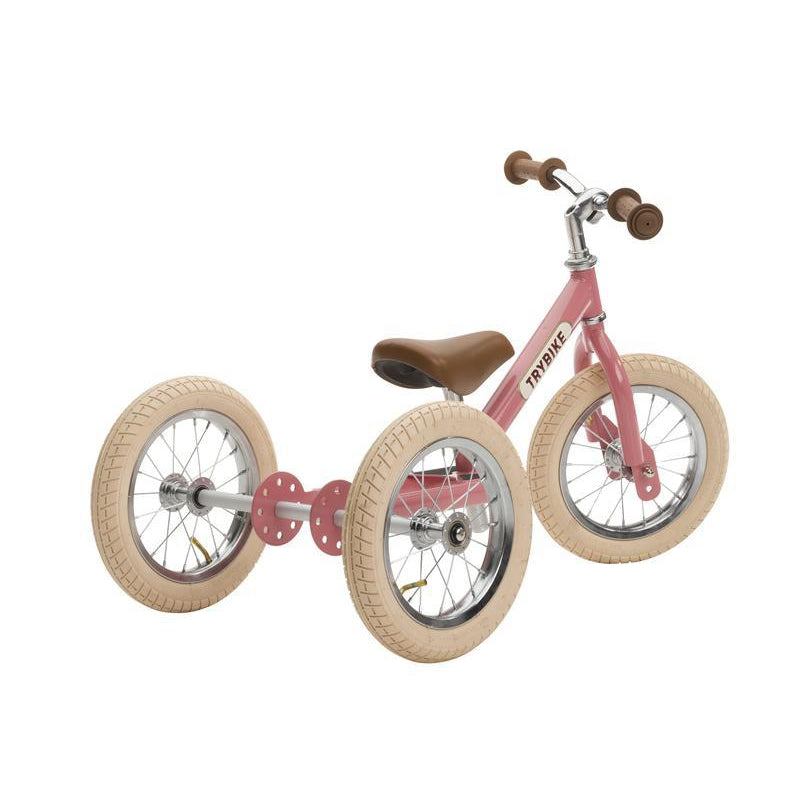 Trybike Steel Pink Vintage Chrome Parts & Creme Tyres - Trybike - The Creative Toy Shop