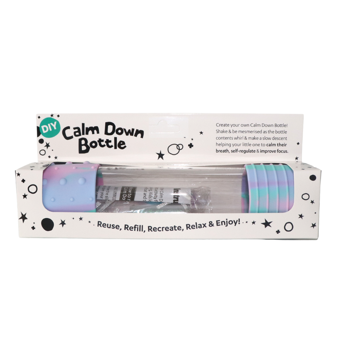 Jellystone Designs – Bouteille Calm Down Menthe, Kit Sensoriel DIY 21 Cm – Apaisante Et Réutilisable – Dès 3 Ans