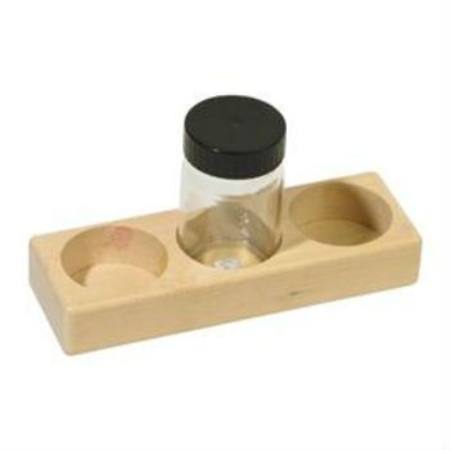 Wooden holder for 3 glass 50ml paint jars (holes 4.5cm) - Mercurius - The Creative Toy Shop